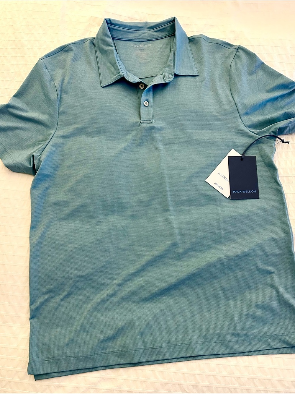Mack Weldon Light Teal Airknitx Polo Shirt